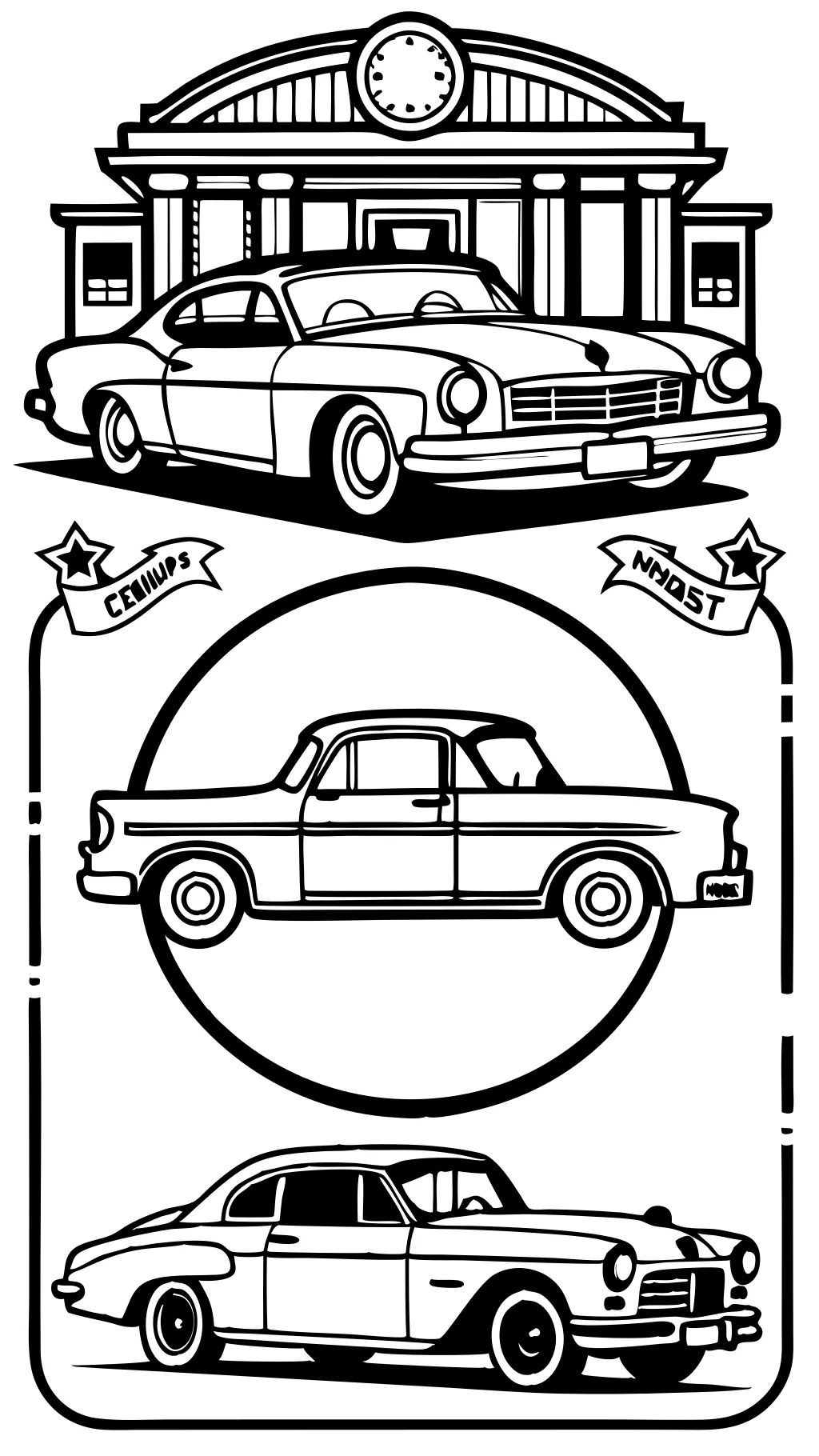 vintage car coloring pages
